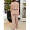 imageANRABESS Women 2 Piece Outfits Mock Neck Sweater Vests Wide Leg Pants Lounge Matching Set Summer Vacation Travel ClothingLight Camel