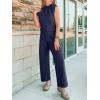 imageANRABESS Women 2 Piece Outfits Mock Neck Sweater Vests Wide Leg Pants Lounge Matching Set Summer Vacation Travel ClothingNavy Blue