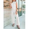 imageANRABESS Women 2 Piece Outfits Mock Neck Sweater Vests Wide Leg Pants Lounge Matching Set Summer Vacation Travel ClothingWhite