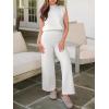imageANRABESS Women 2 Piece Outfits Mock Neck Sweater Vests Wide Leg Pants Lounge Matching Set Summer Vacation Travel ClothingWhite