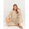 imageANRABESS Women 2 Piece Outfits Oversized Loose Waffle Knit Sweater Set 2025 Fall Trendy Matching Lounge Sets Cozy ClothesApricot