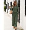imageANRABESS Women 2 Piece Outfits Oversized Loose Waffle Knit Sweater Set 2025 Fall Trendy Matching Lounge Sets Cozy ClothesArmy Green