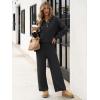 imageANRABESS Women 2 Piece Outfits Oversized Loose Waffle Knit Sweater Set 2025 Fall Trendy Matching Lounge Sets Cozy ClothesBlack