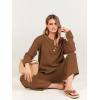 imageANRABESS Women 2 Piece Outfits Oversized Loose Waffle Knit Sweater Set 2025 Fall Trendy Matching Lounge Sets Cozy ClothesBrown