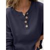 imageANRABESS Women 2 Piece Outfits Oversized Loose Waffle Knit Sweater Set 2025 Fall Trendy Matching Lounge Sets Cozy ClothesDeep Blue