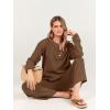 imageANRABESS Women 2 Piece Outfits Oversized Loose Waffle Knit Sweater Set 2025 Fall Trendy Matching Lounge Sets Cozy ClothesDeep Brown