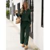 imageANRABESS Women 2 Piece Outfits Oversized Loose Waffle Knit Sweater Set 2025 Fall Trendy Matching Lounge Sets Cozy ClothesDeep Green
