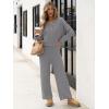 imageANRABESS Women 2 Piece Outfits Oversized Loose Waffle Knit Sweater Set 2025 Fall Trendy Matching Lounge Sets Cozy ClothesGray