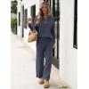 imageANRABESS Women 2 Piece Outfits Oversized Loose Waffle Knit Sweater Set 2025 Fall Trendy Matching Lounge Sets Cozy ClothesGray Blue
