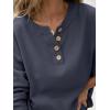 imageANRABESS Women 2 Piece Outfits Oversized Loose Waffle Knit Sweater Set 2025 Fall Trendy Matching Lounge Sets Cozy ClothesGray Blue
