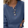 imageANRABESS Women 2 Piece Outfits Oversized Loose Waffle Knit Sweater Set 2025 Fall Trendy Matching Lounge Sets Cozy ClothesIndigo