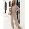 imageANRABESS Women 2 Piece Outfits Oversized Loose Waffle Knit Sweater Set 2025 Fall Trendy Matching Lounge Sets Cozy ClothesKhaki