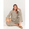 imageANRABESS Women 2 Piece Outfits Oversized Loose Waffle Knit Sweater Set 2025 Fall Trendy Matching Lounge Sets Cozy ClothesKhaki