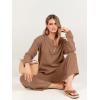 imageANRABESS Women 2 Piece Outfits Oversized Loose Waffle Knit Sweater Set 2025 Fall Trendy Matching Lounge Sets Cozy ClothesLight Brown