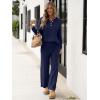 imageANRABESS Women 2 Piece Outfits Oversized Loose Waffle Knit Sweater Set 2025 Fall Trendy Matching Lounge Sets Cozy ClothesNavy Blue