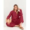 imageANRABESS Women 2 Piece Outfits Oversized Loose Waffle Knit Sweater Set 2025 Fall Trendy Matching Lounge Sets Cozy ClothesRed