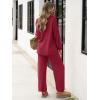 imageANRABESS Women 2 Piece Outfits Oversized Loose Waffle Knit Sweater Set 2025 Fall Trendy Matching Lounge Sets Cozy ClothesRed