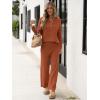 imageANRABESS Women 2 Piece Outfits Oversized Loose Waffle Knit Sweater Set 2025 Fall Trendy Matching Lounge Sets Cozy ClothesRust
