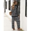 imageANRABESS Women 2 Piece Outfits Oversized Loose Waffle Knit Sweater Set 2025 Fall Trendy Matching Lounge Sets Cozy ClothesStripes Black