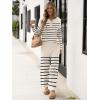 imageANRABESS Women 2 Piece Outfits Oversized Loose Waffle Knit Sweater Set 2025 Fall Trendy Matching Lounge Sets Cozy ClothesStripes Khaki