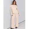 imageANRABESS Women 2 Piece Outfits Sweater Sets Cable Knit Long Sleeve Pullover and Wide Leg Pants Tracksuit Lounge Matching SetApricot