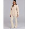 imageANRABESS Women 2 Piece Sweatsuits Lounge Set Oversized Fleece Crewneck Sweatshirts Flare Pants 2025 Fall Outfits ClothesBeige