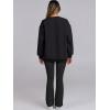 imageANRABESS Women 2 Piece Sweatsuits Lounge Set Oversized Fleece Crewneck Sweatshirts Flare Pants 2025 Fall Outfits ClothesBlack