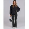 imageANRABESS Women 2 Piece Sweatsuits Lounge Set Oversized Fleece Crewneck Sweatshirts Flare Pants 2025 Fall Outfits ClothesBlack