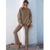 imageANRABESS Women 2 Piece Sweatsuits Lounge Set Oversized Fleece Crewneck Sweatshirts Flare Pants 2025 Fall Outfits ClothesBrown