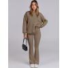 imageANRABESS Women 2 Piece Sweatsuits Lounge Set Oversized Fleece Crewneck Sweatshirts Flare Pants 2025 Fall Outfits ClothesBrown