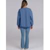 imageANRABESS Women 2 Piece Sweatsuits Lounge Set Oversized Fleece Crewneck Sweatshirts Flare Pants 2025 Fall Outfits ClothesDeep Blue
