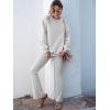 imageANRABESS Women 2 Piece Sweatsuits Lounge Set Oversized Fleece Crewneck Sweatshirts Flare Pants 2025 Fall Outfits ClothesGrey