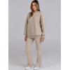 imageANRABESS Women 2 Piece Sweatsuits Lounge Set Oversized Fleece Crewneck Sweatshirts Flare Pants 2025 Fall Outfits ClothesLight Brown