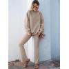 imageANRABESS Women 2 Piece Sweatsuits Lounge Set Oversized Fleece Crewneck Sweatshirts Flare Pants 2025 Fall Outfits ClothesLight Brown