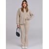 imageANRABESS Women 2 Piece Sweatsuits Lounge Set Oversized Fleece Crewneck Sweatshirts Flare Pants 2025 Fall Outfits ClothesLight Brown