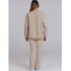 imageANRABESS Women 2 Piece Sweatsuits Lounge Set Oversized Fleece Crewneck Sweatshirts Flare Pants 2025 Fall Outfits ClothesLight Brown