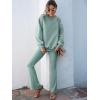 imageANRABESS Women 2 Piece Sweatsuits Lounge Set Oversized Fleece Crewneck Sweatshirts Flare Pants 2025 Fall Outfits ClothesLightgreen
