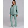 imageANRABESS Women 2 Piece Sweatsuits Lounge Set Oversized Fleece Crewneck Sweatshirts Flare Pants 2025 Fall Outfits ClothesLightgreen