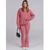 imageANRABESS Women 2 Piece Sweatsuits Lounge Set Oversized Fleece Crewneck Sweatshirts Flare Pants 2025 Fall Outfits ClothesPeach
