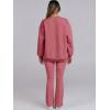 imageANRABESS Women 2 Piece Sweatsuits Lounge Set Oversized Fleece Crewneck Sweatshirts Flare Pants 2025 Fall Outfits ClothesPeach