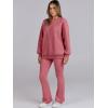 imageANRABESS Women 2 Piece Sweatsuits Lounge Set Oversized Fleece Crewneck Sweatshirts Flare Pants 2025 Fall Outfits ClothesPeach