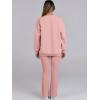 imageANRABESS Women 2 Piece Sweatsuits Lounge Set Oversized Fleece Crewneck Sweatshirts Flare Pants 2025 Fall Outfits ClothesPink