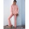 imageANRABESS Women 2 Piece Sweatsuits Lounge Set Oversized Fleece Crewneck Sweatshirts Flare Pants 2025 Fall Outfits ClothesPink