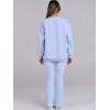 imageANRABESS Women 2 Piece Sweatsuits Lounge Set Oversized Fleece Crewneck Sweatshirts Flare Pants 2025 Fall Outfits ClothesSky