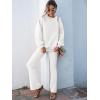 imageANRABESS Women 2 Piece Sweatsuits Lounge Set Oversized Fleece Crewneck Sweatshirts Flare Pants 2025 Fall Outfits ClothesWhite