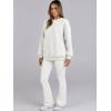 imageANRABESS Women 2 Piece Sweatsuits Lounge Set Oversized Fleece Crewneck Sweatshirts Flare Pants 2025 Fall Outfits ClothesWhite