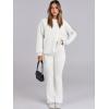 imageANRABESS Women 2 Piece Sweatsuits Lounge Set Oversized Fleece Crewneck Sweatshirts Flare Pants 2025 Fall Outfits ClothesWhite