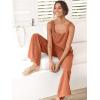 imageANRABESS Womens 2 Piece Outfits Linen Pants Jumpsuit Matching Lounge Set Casual Summer Beach Vacation Trendy Clothes Rust XXLarge