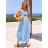 imageANRABESS Womens 2 Pieces Outfits One Shoulder Smocked Crop Top ampamp High Waist Long Skirt Dress Set with PocketsBlue