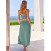 imageANRABESS Womens 2 Pieces Outfits One Shoulder Smocked Crop Top ampamp High Waist Long Skirt Dress Set with PocketsCyan
